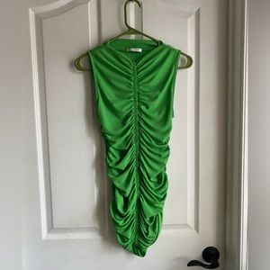 Ruched green Zara dress